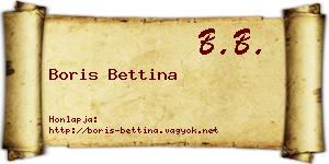 Boris Bettina névjegykártya